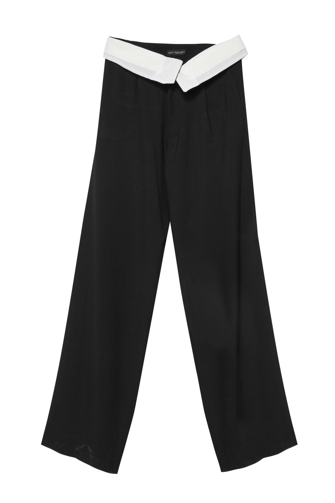 Belt Detailed Fabric Trousers Black