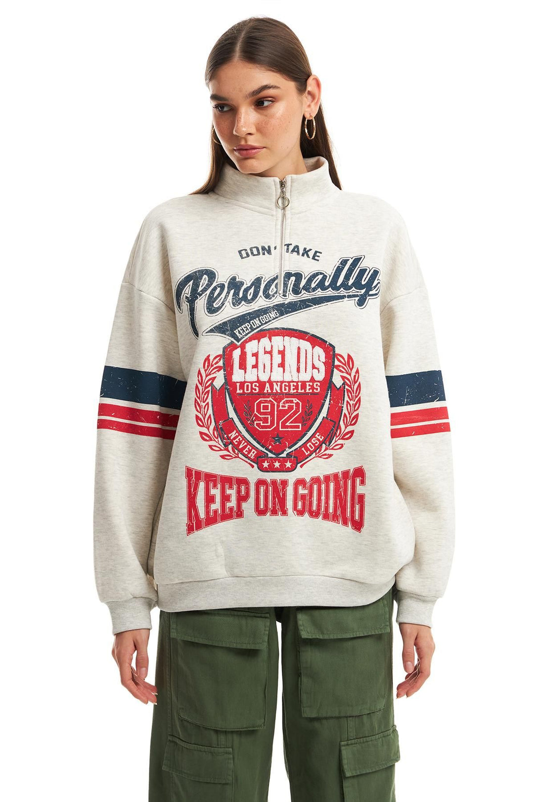 Color Printed Sweatshirt Gray