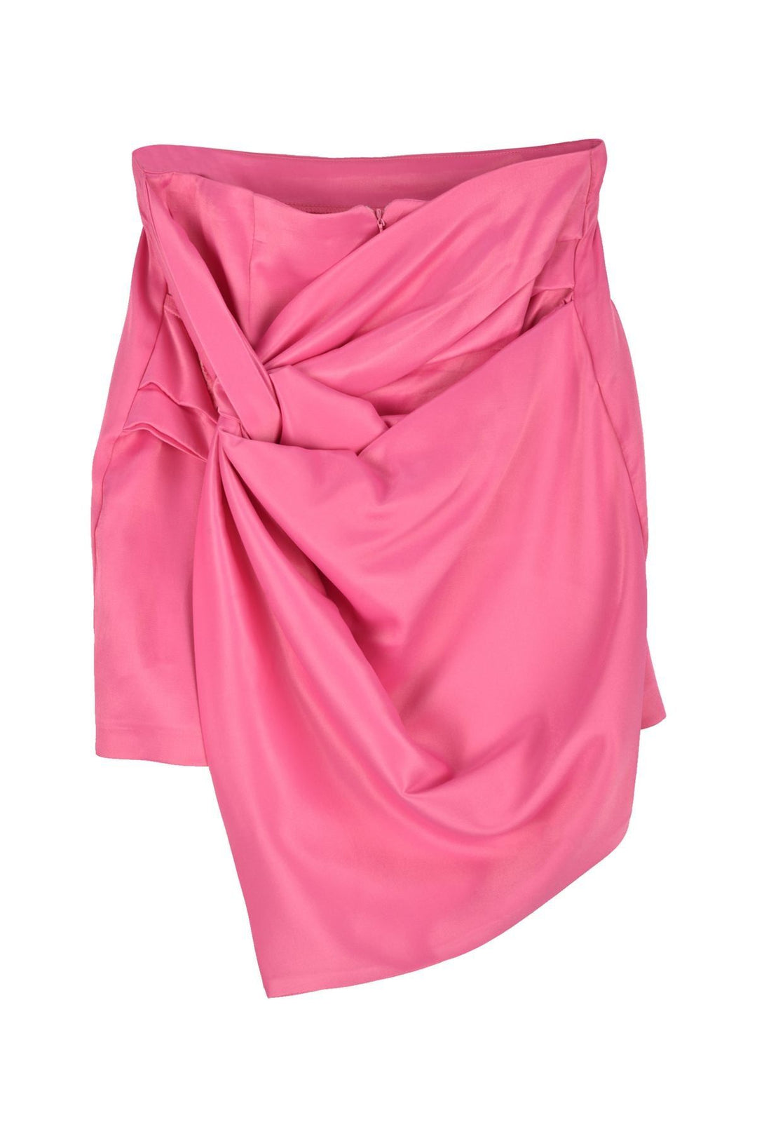 Satin Pleated Mini Skirt Pink