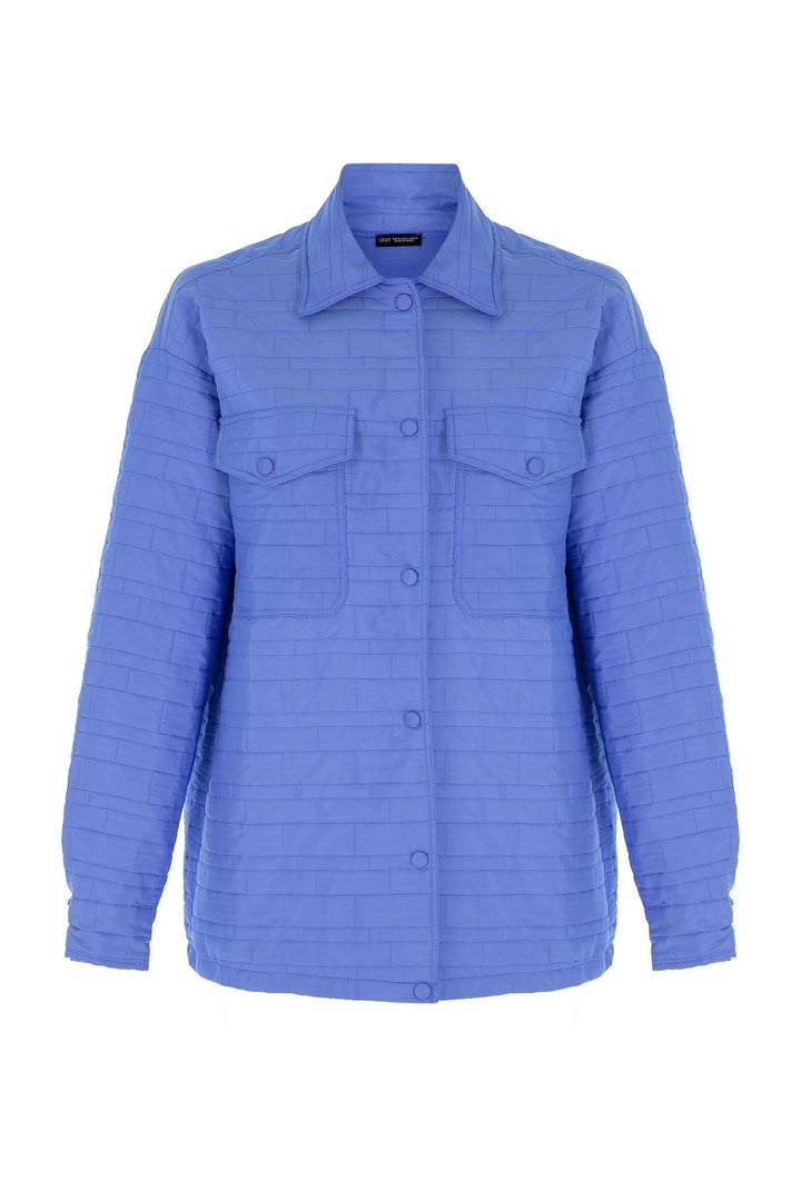 Pocket Quilted Jacket Blue