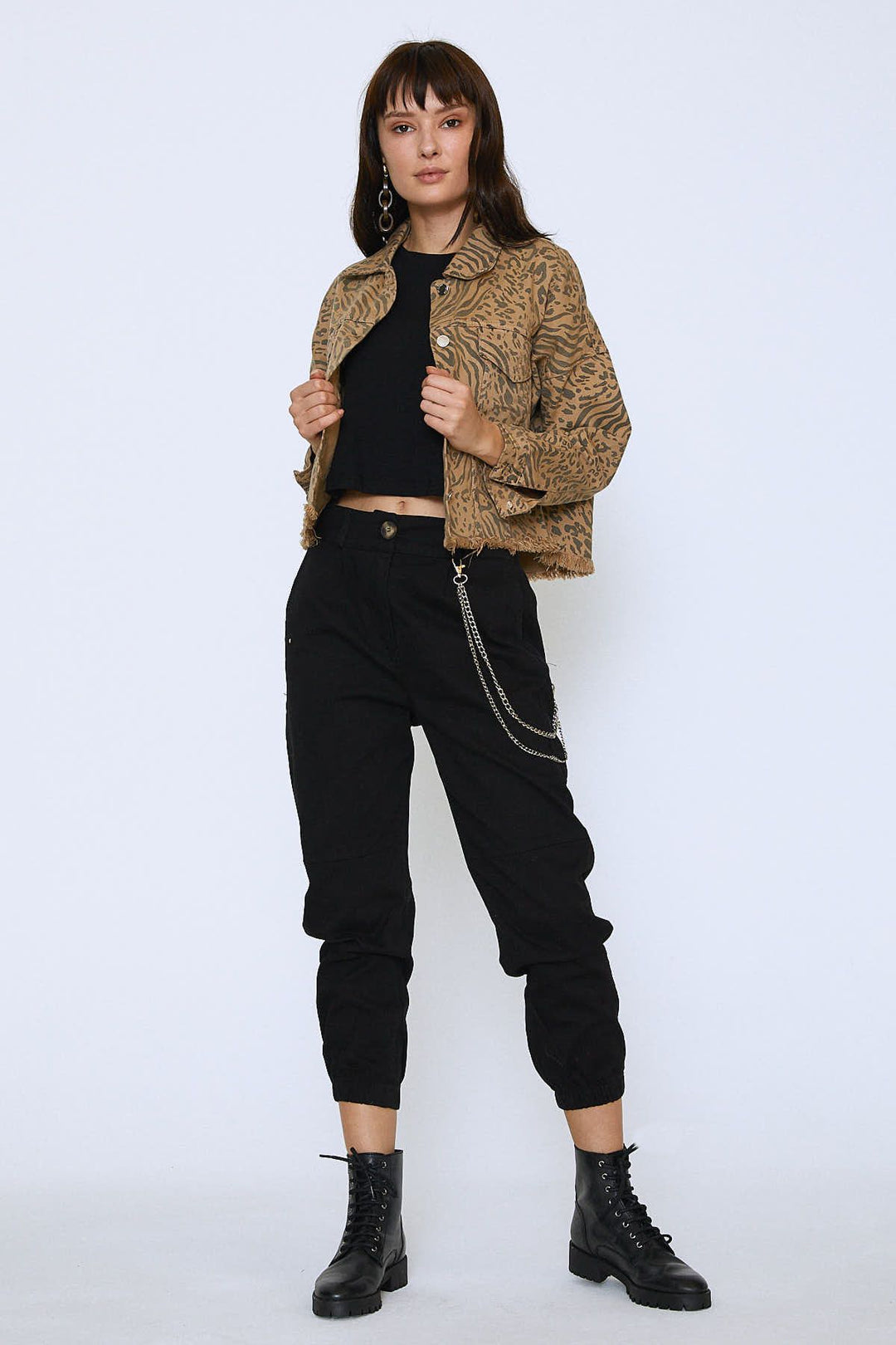 Chain Jogger Pants Black