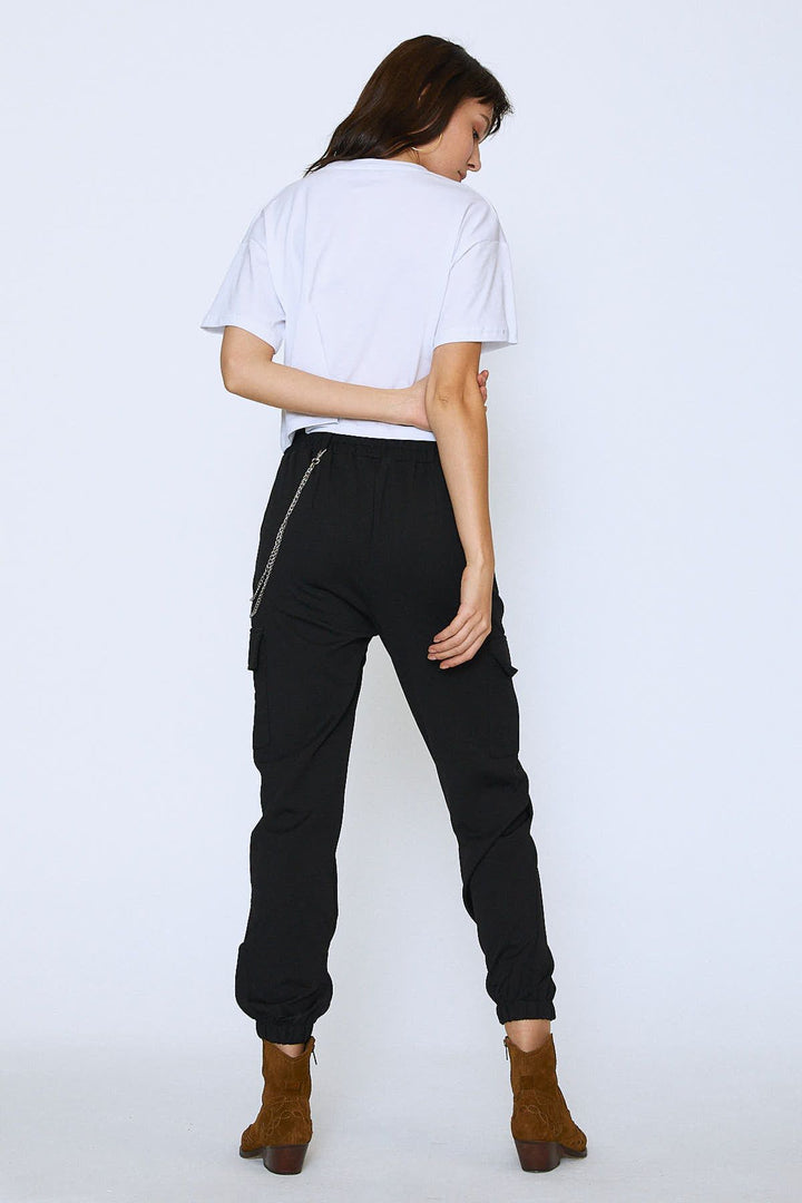 Zincirli Jogger Pantolon Siyah