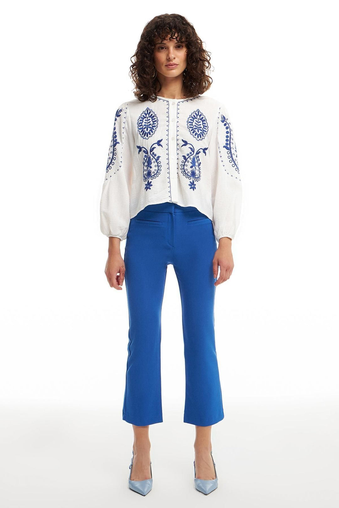 Embroidery Detailed Shirt Ecru