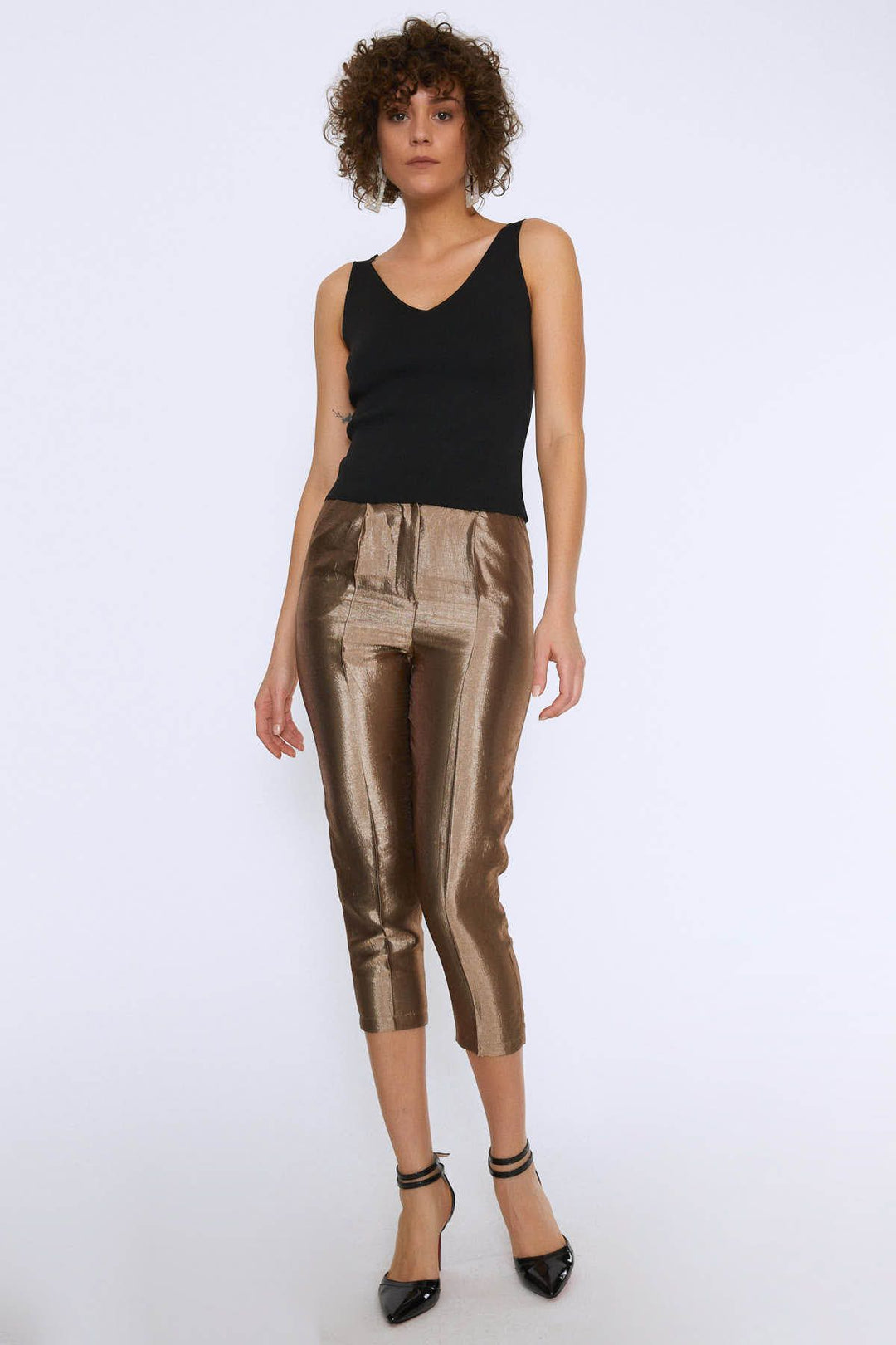 Strap V Neck Knitwear Black