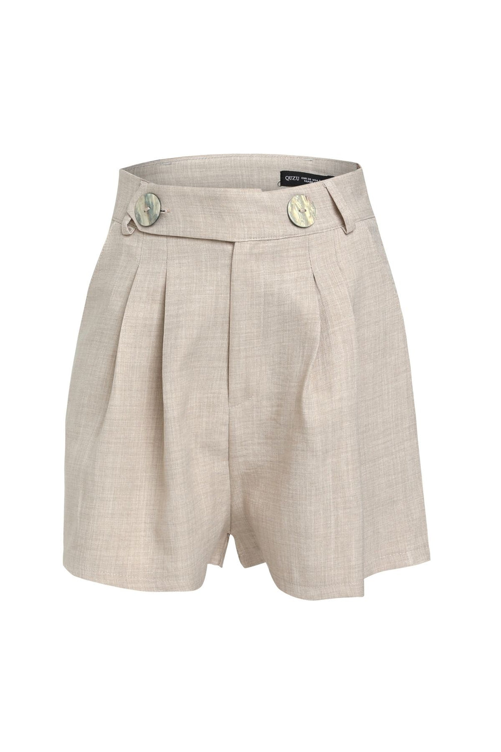 Button Detailed Shorts Stone