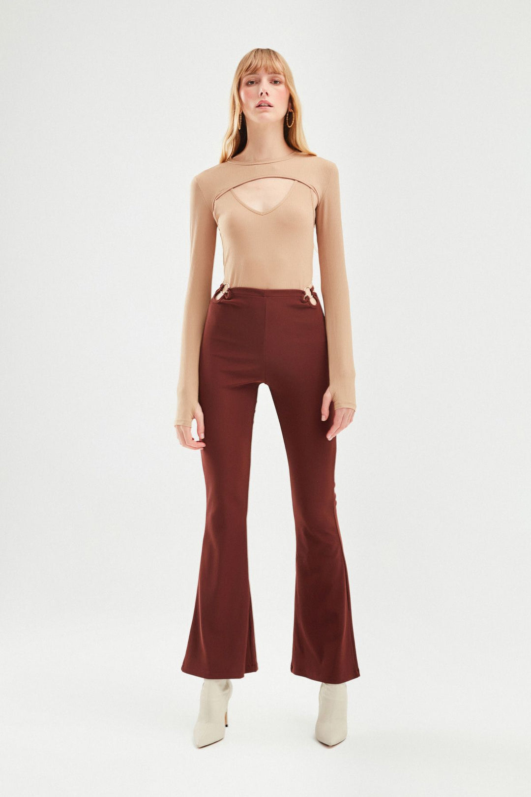 Camisole Decollete Bodysuit Beige