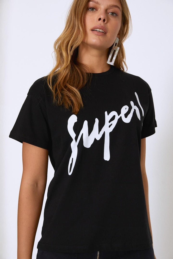 Baskılı Tişört Beyaz