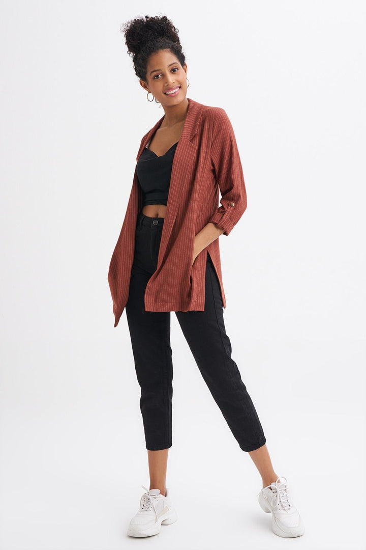 Striped Blazer Jacket Tile