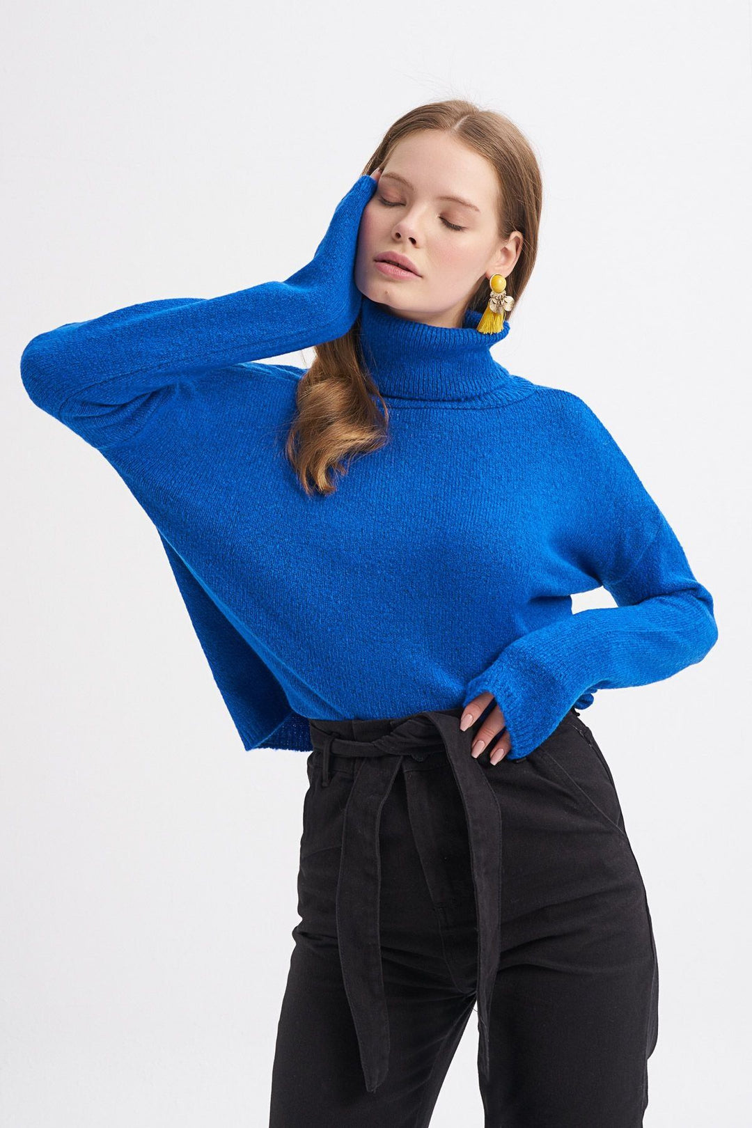 Turtleneck Sweater Sax