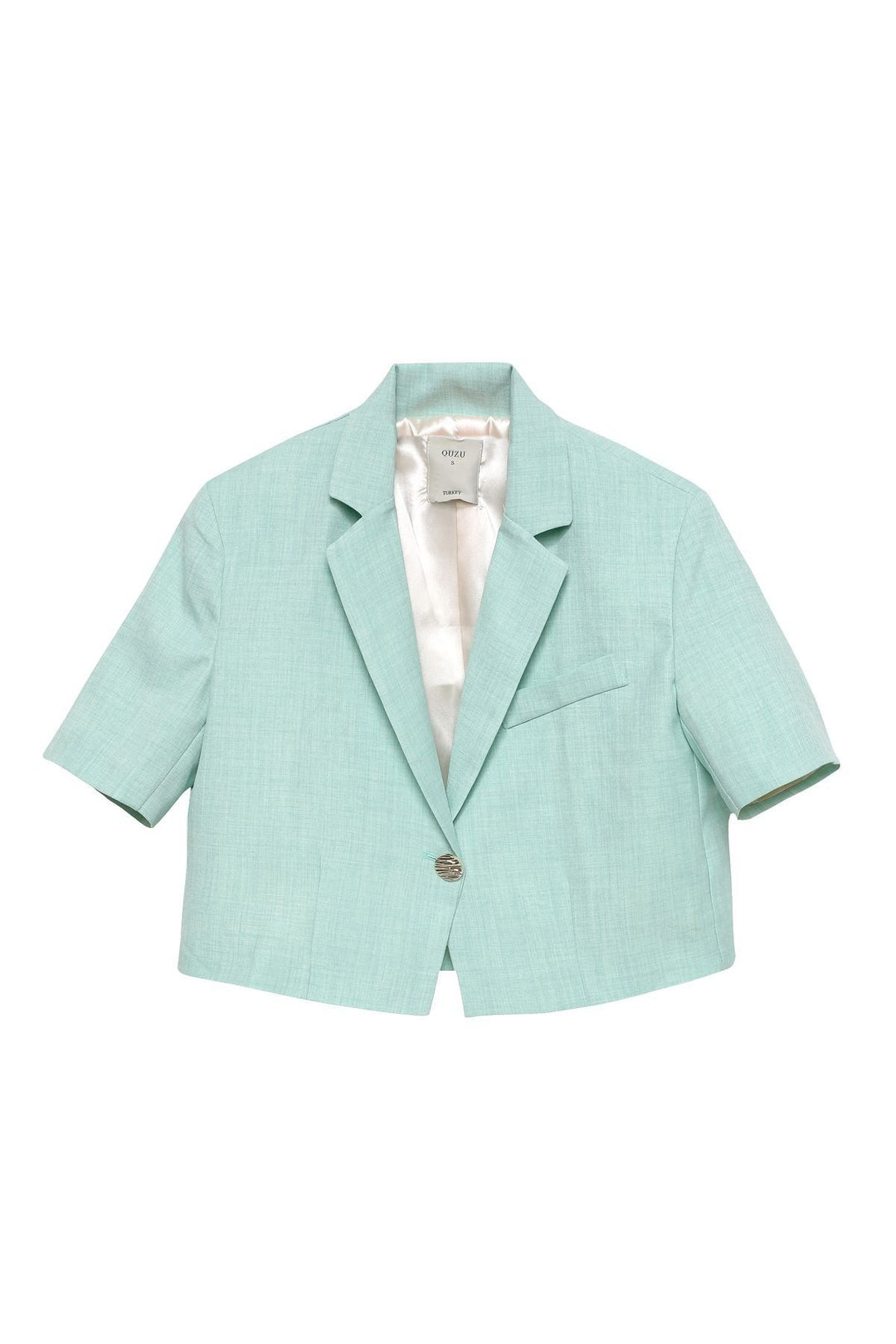 Vatkalı Crop Blazer Ceket Apple Mint