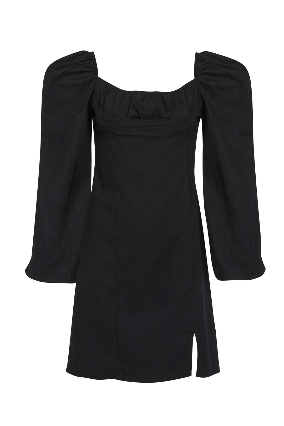 Balloon Sleeve Mini Dress Black