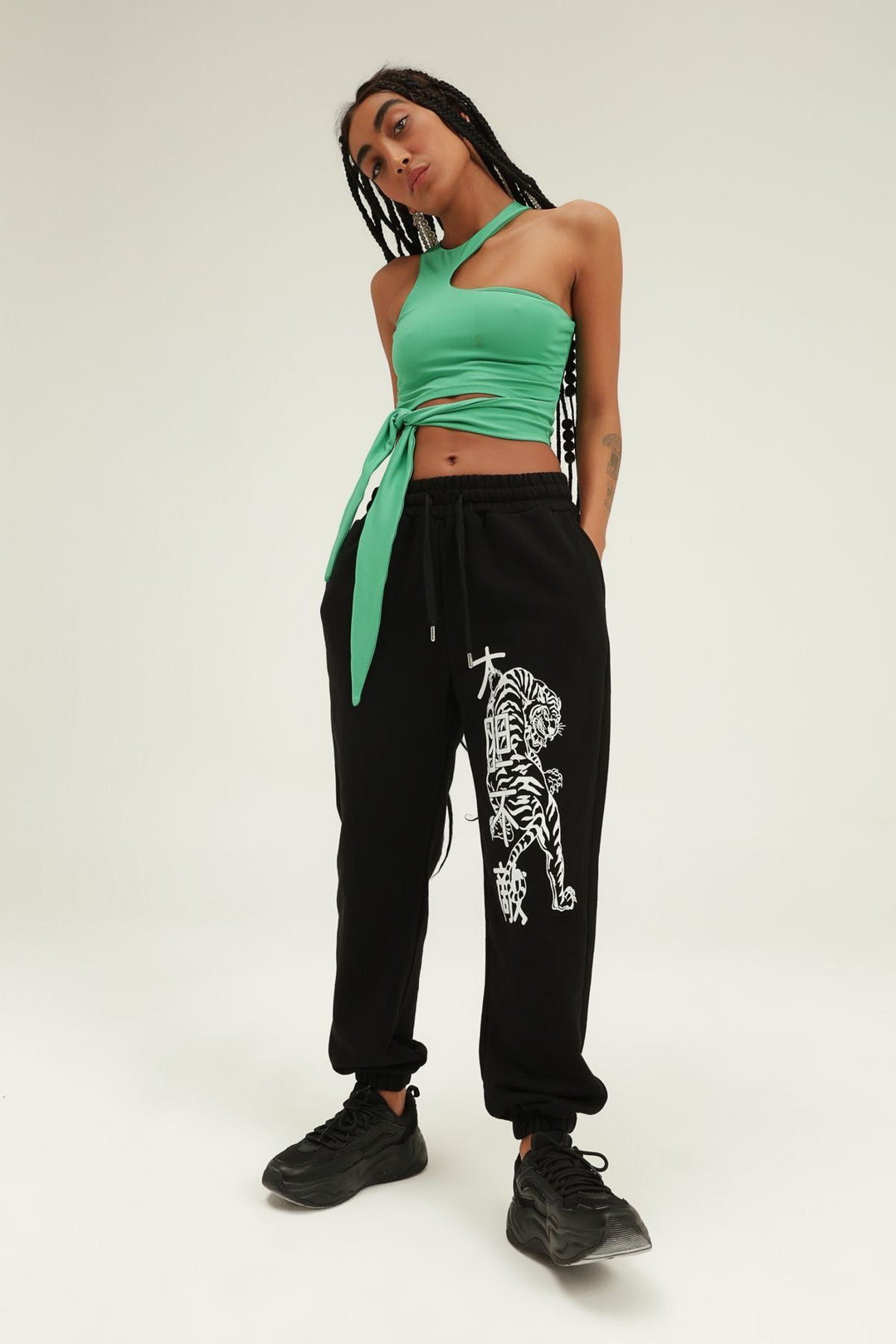 Printed Jogger Tracksuit Black