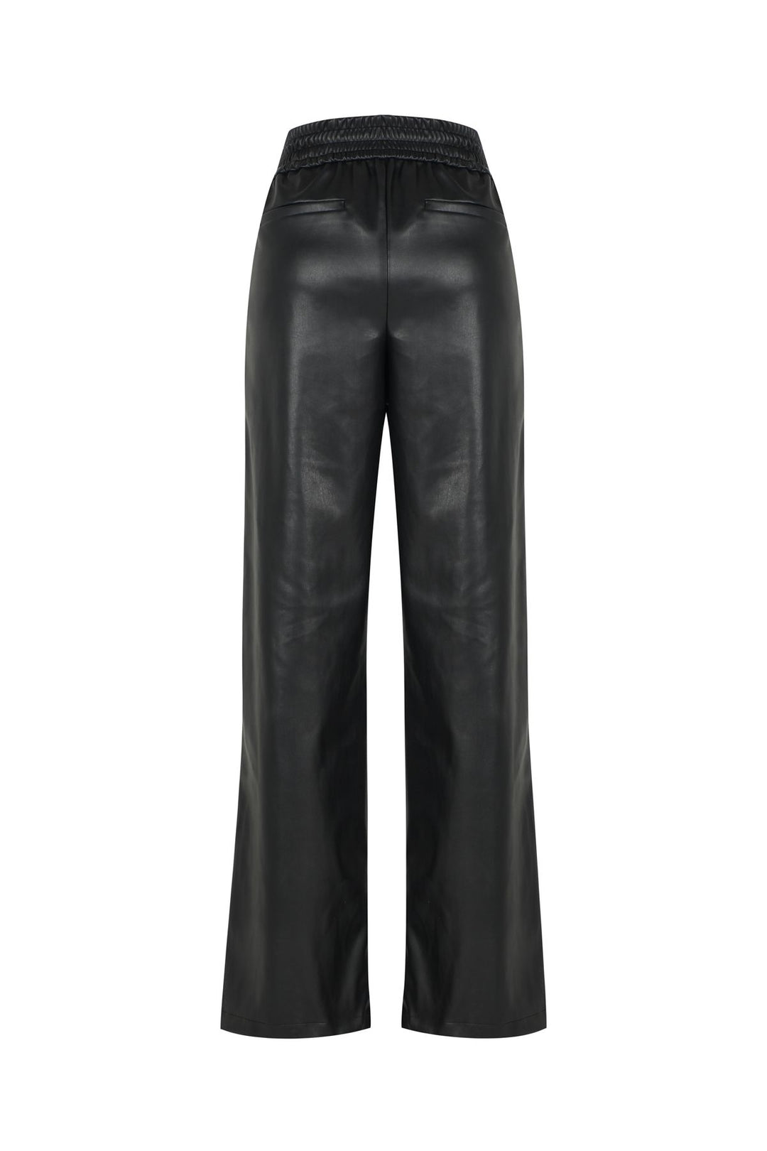 Beli Lastikli Deri Pantolon Siyah