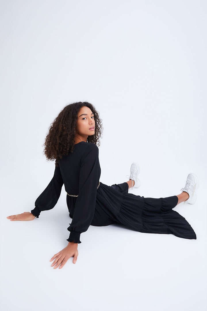 Chain Belt Dress Black