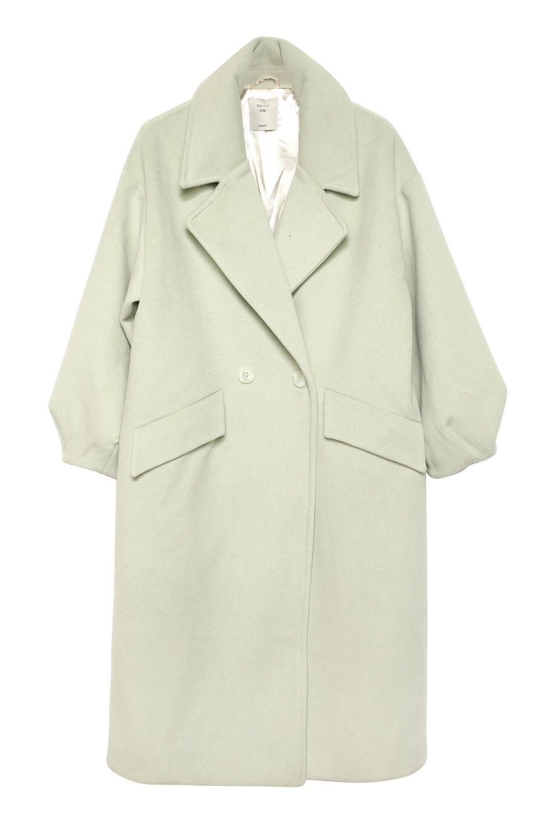 Double Breasted Collar Oversize Coat Mint