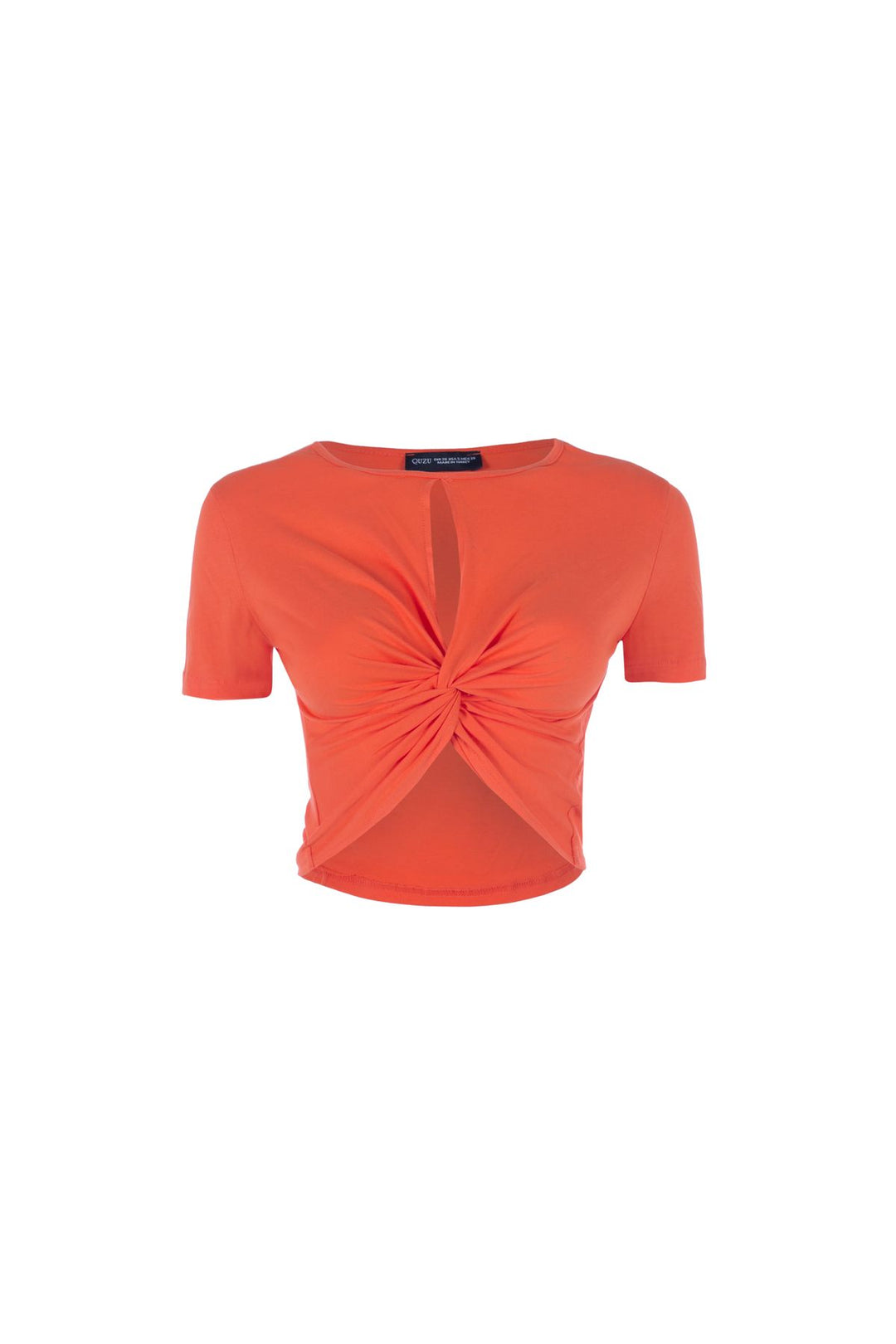 Düğüm Detaylı Crop Tişört Turuncu