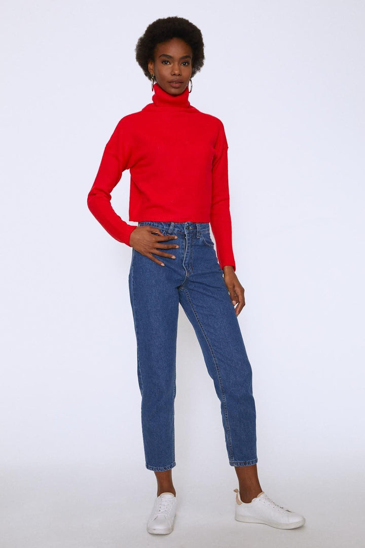 Turtleneck Sweater Red