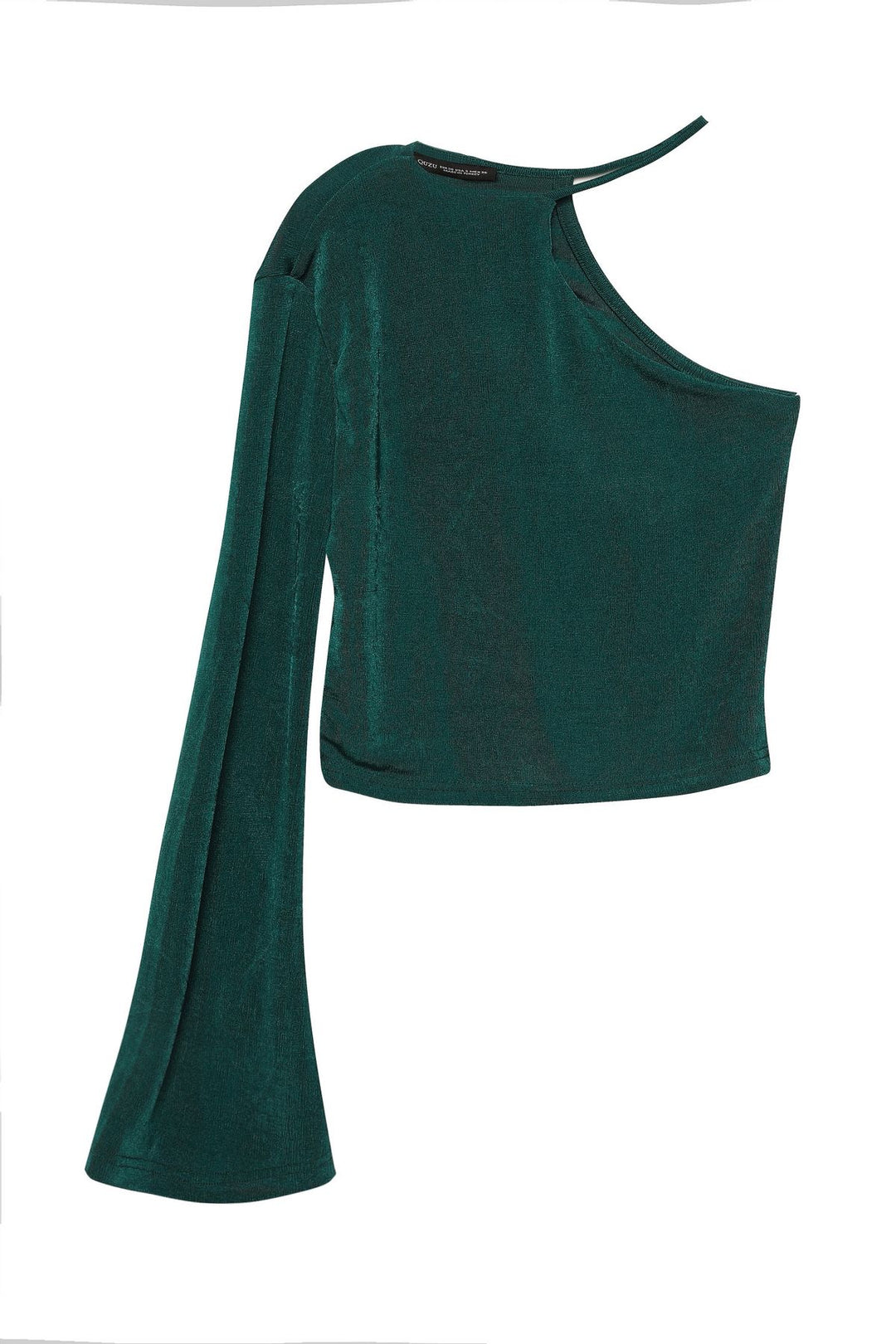 One Shoulder Blouse Dark Green