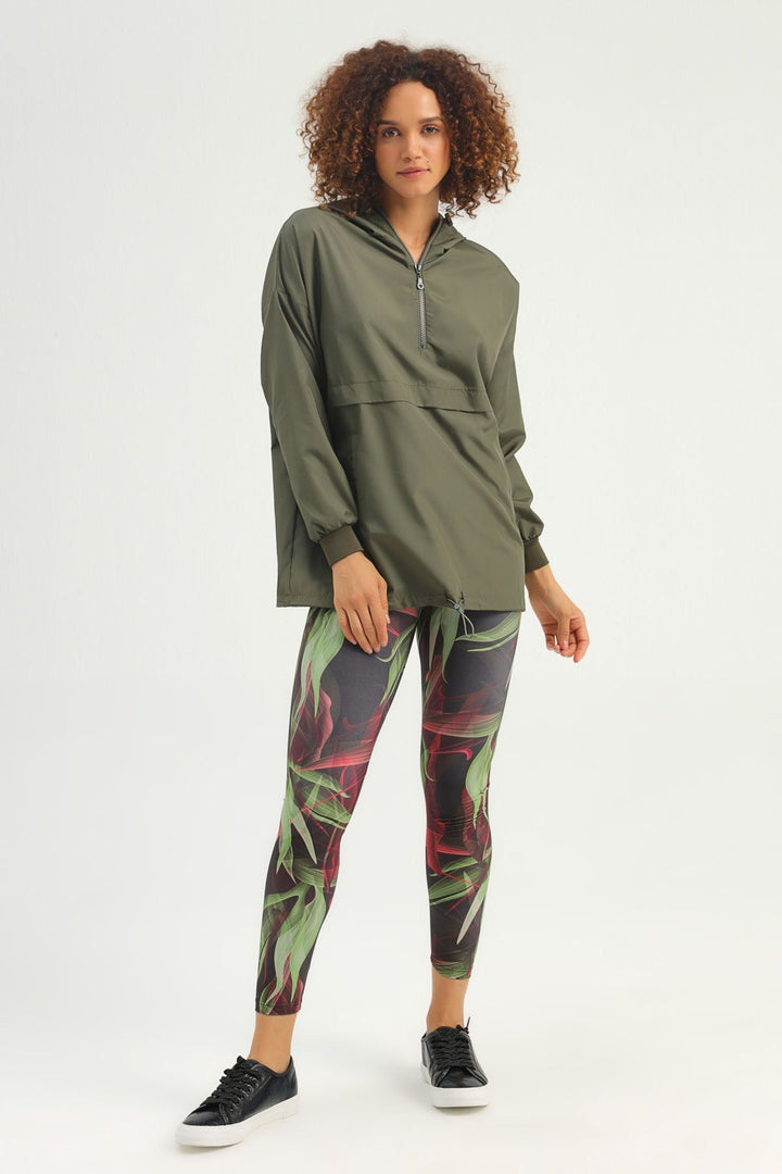 Hooded Pocket Raincoat Khaki