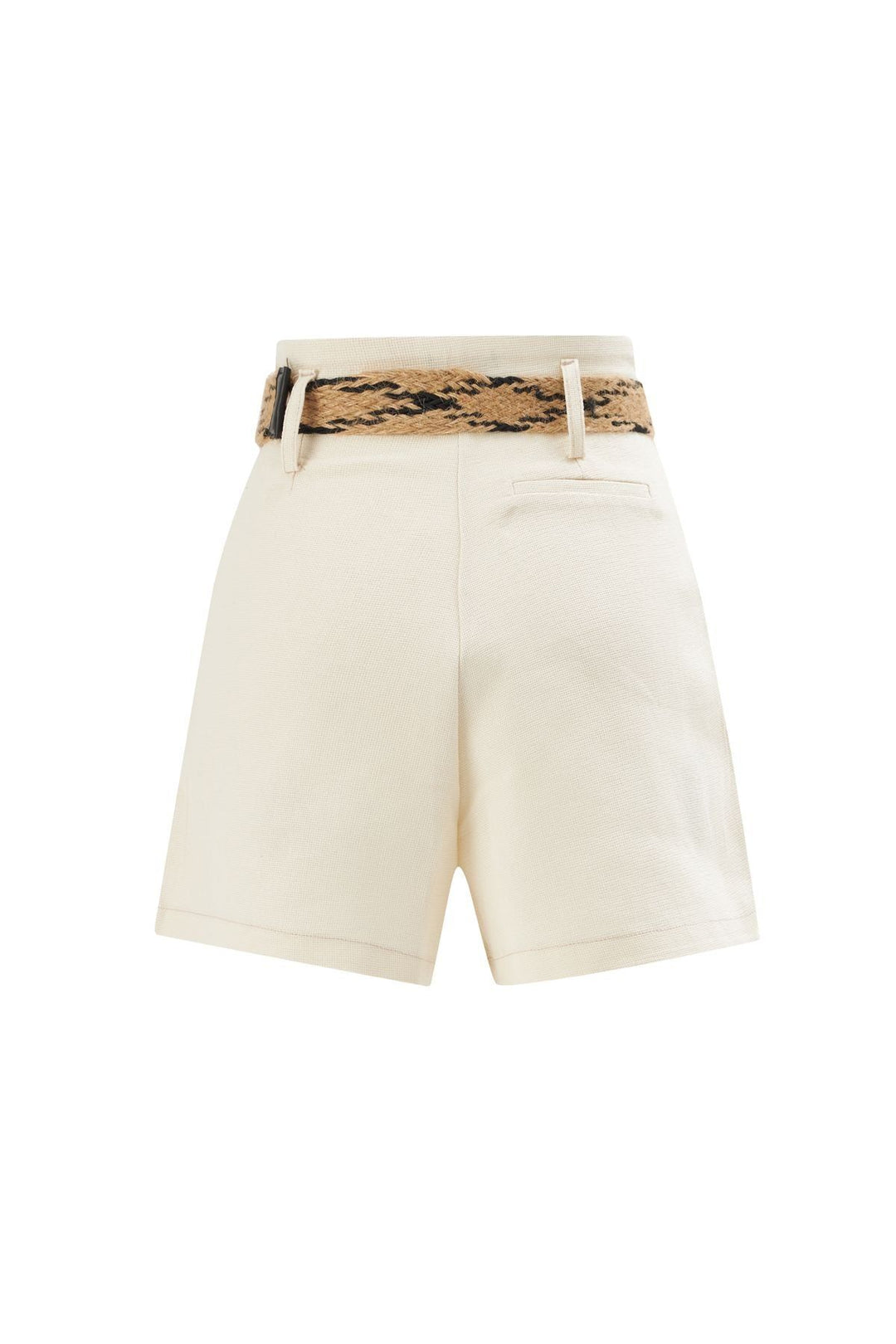 Kemerli Keten Şort Naturel