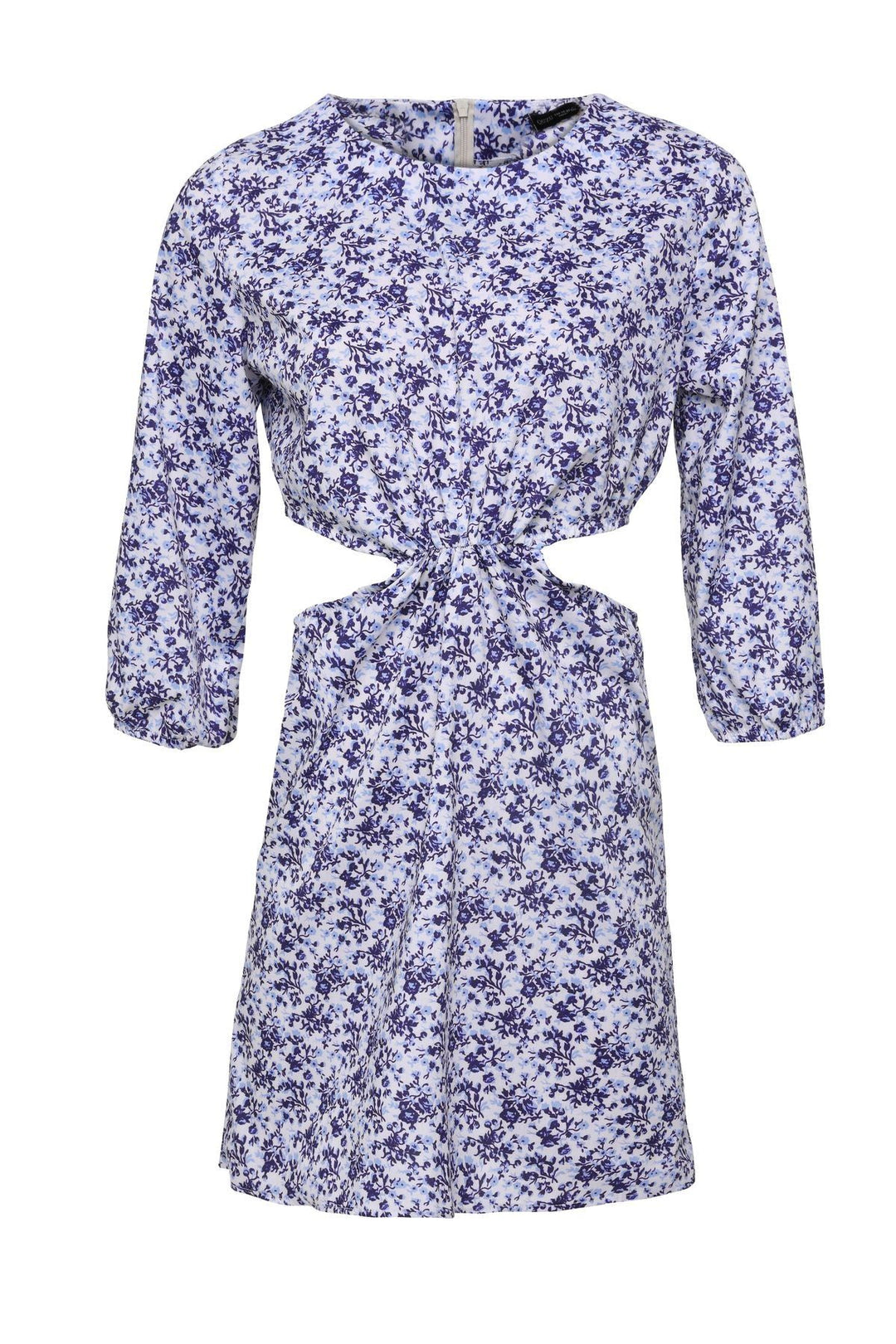 Floral Window Detailed Mini Dress Purple