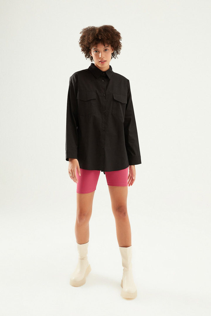 Low Back Oversize Shirt Black