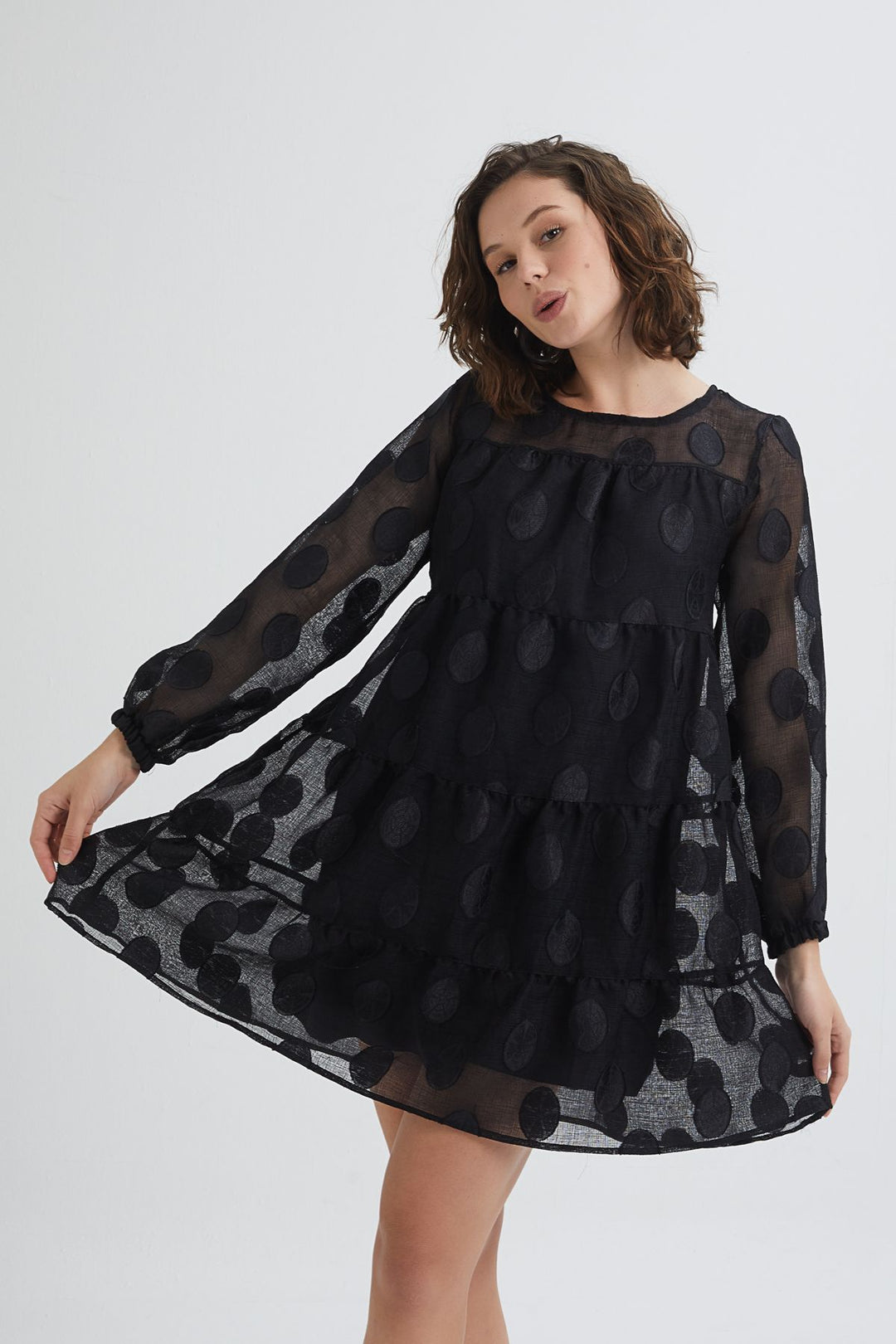 Big Polka Dot Tulle Dress Black