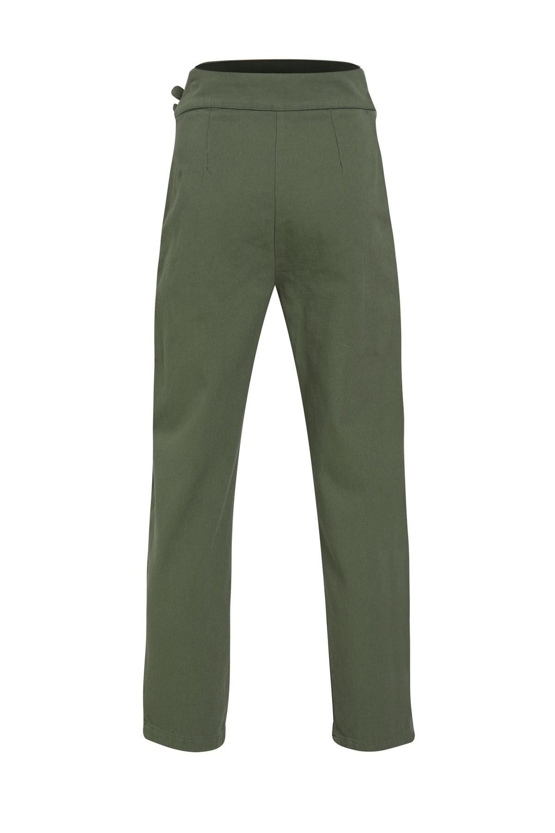 Tokalı Gabardin Yüksek Bel Pantolon Haki