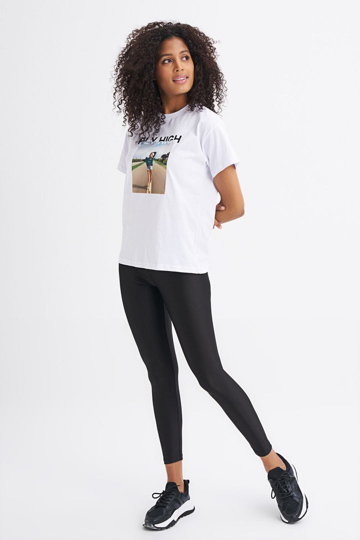 Baskılı Tişört Beyaz