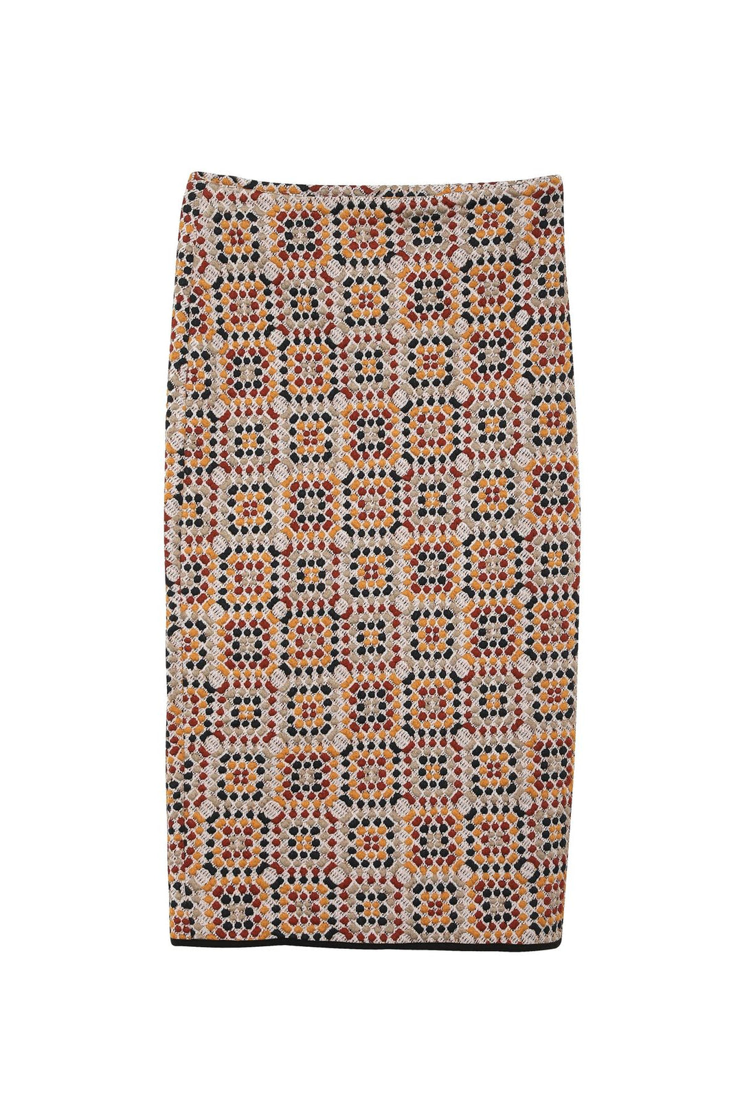 Textured Midi Length Skirt Beige