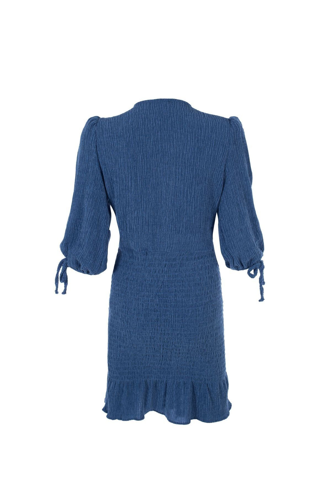 V Neck Gipe Dress Indigo
