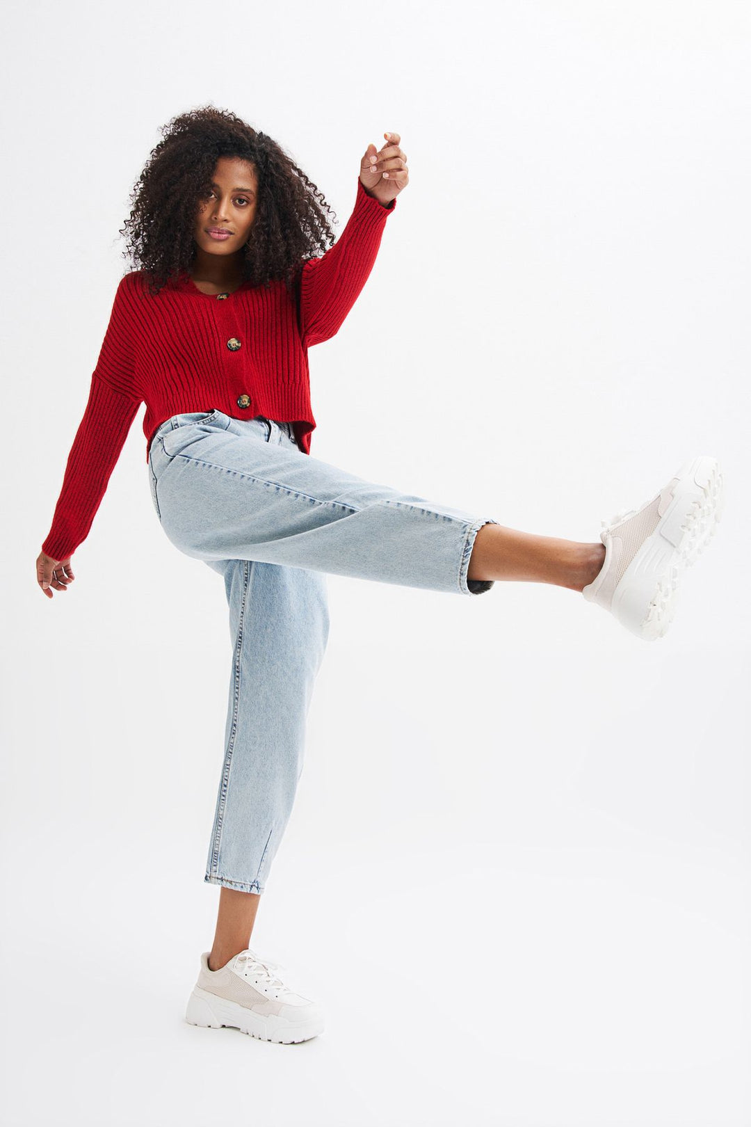 High Waist Slouchy Pants Ice Blue