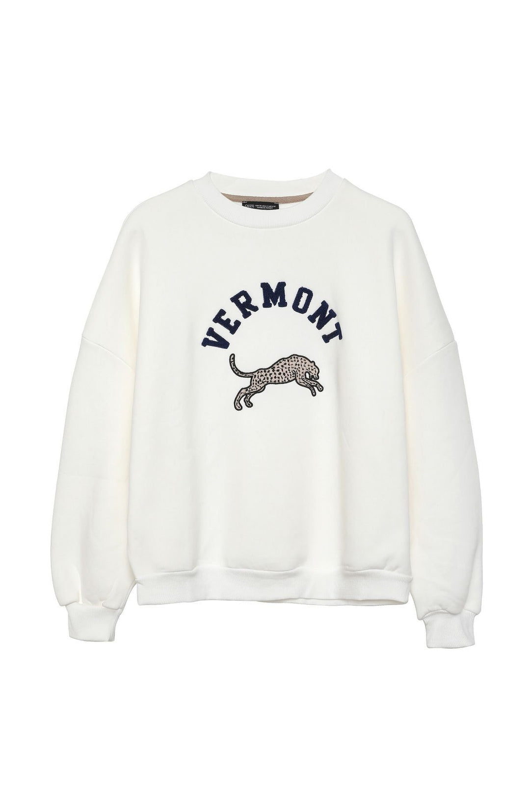 Embroidery Detailed Oversize Sweatshirt Ecru