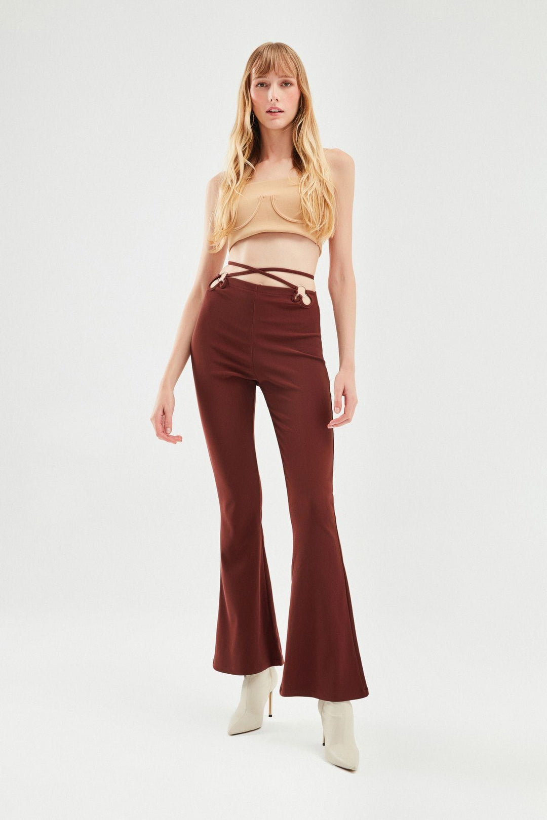 Flared Trousers Brown