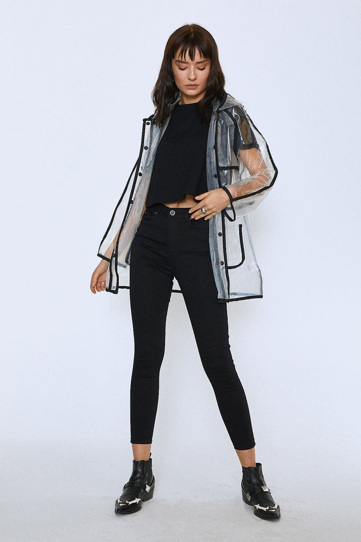 Transparent Leather Hook Raincoat Transparent