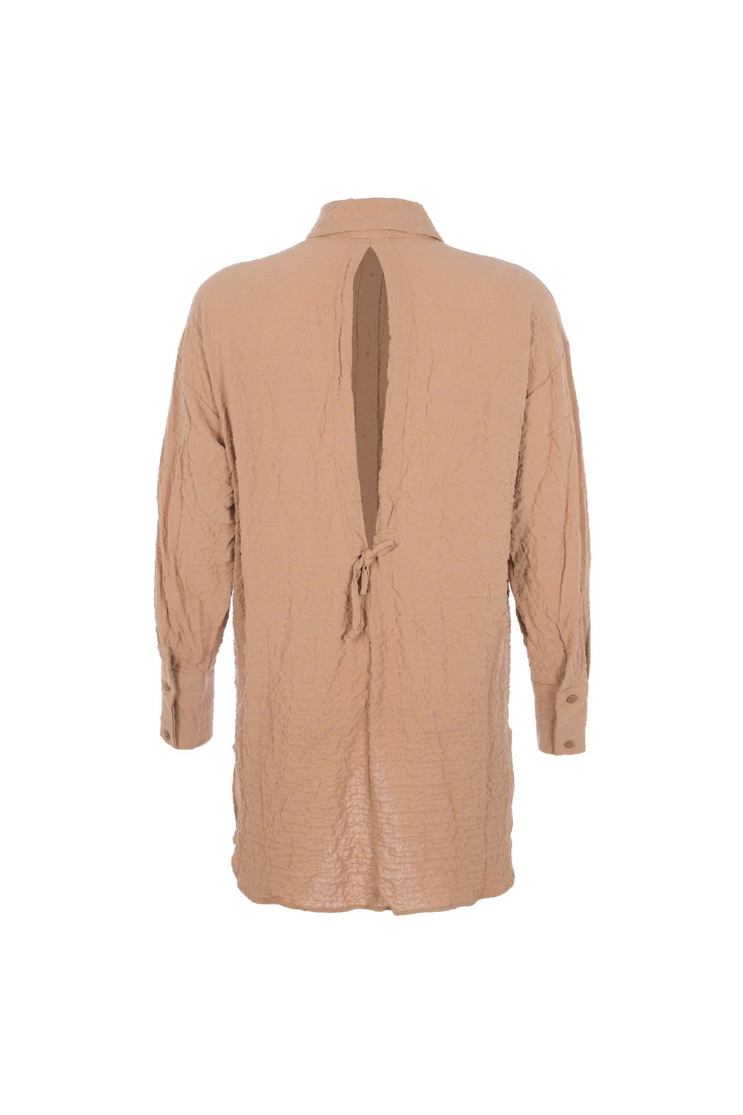 Oversize Back Detailed Shirt Camel