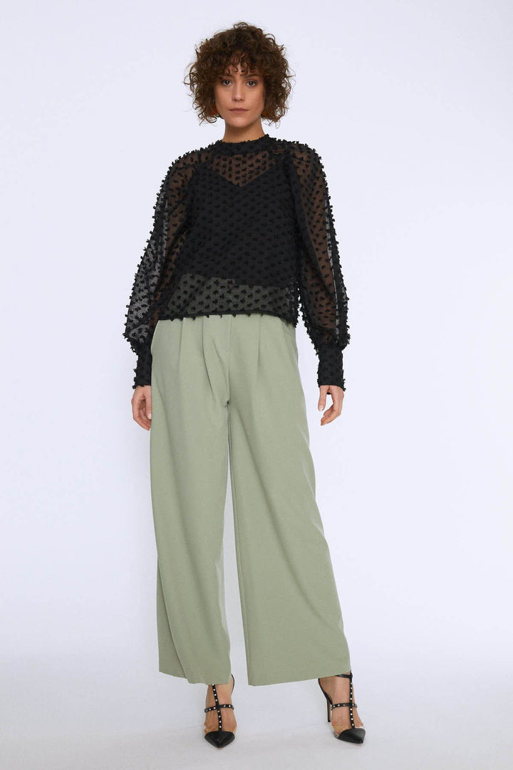 Balloon Sleeve Blouse Black