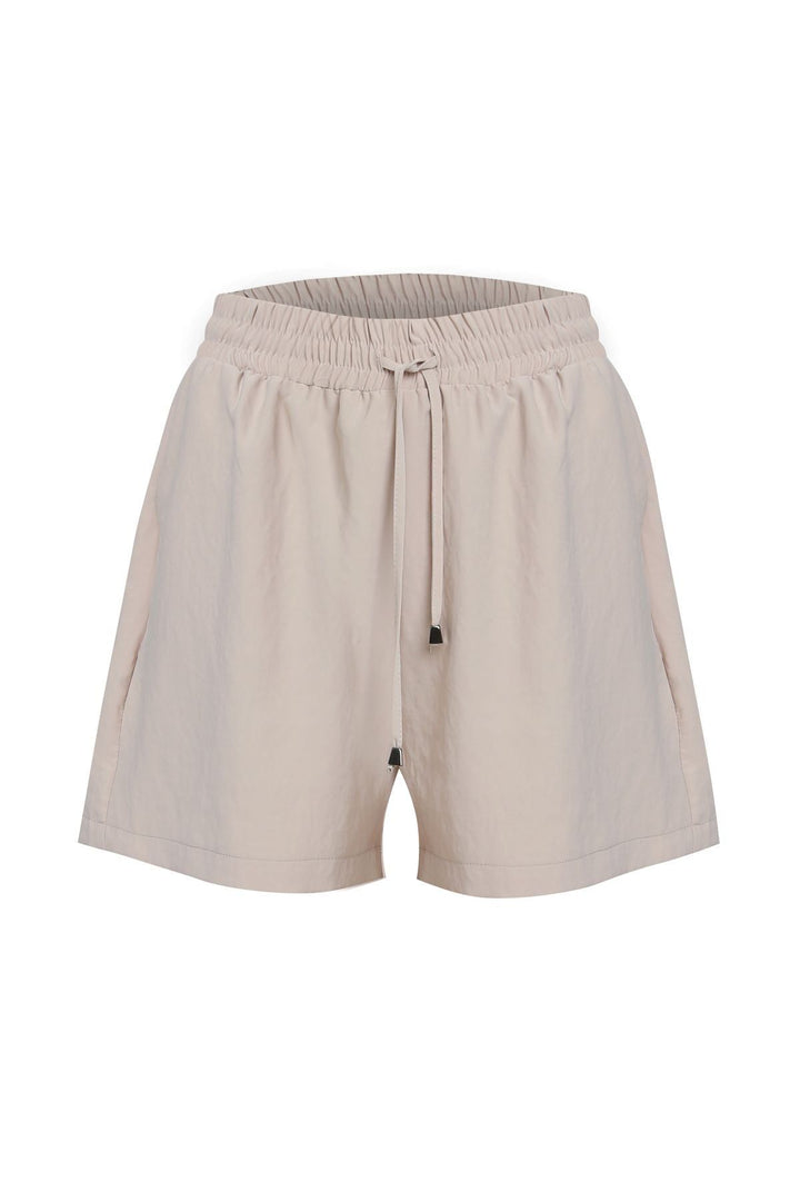 Beli Lastikli Cepli Şort Taş