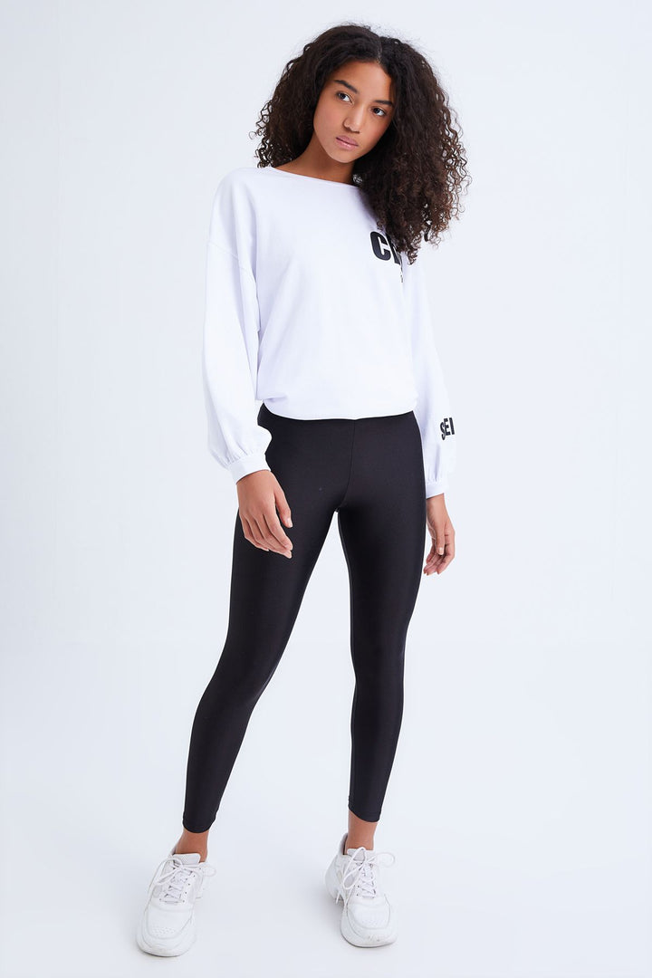 Shiny Disco Leggings Black