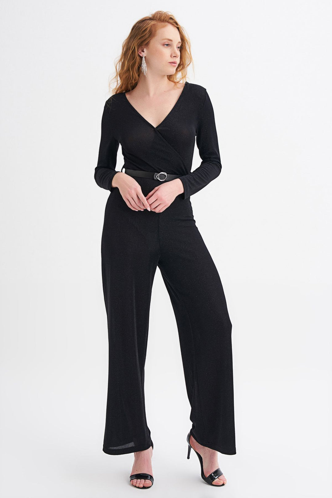 Wrapped Belt Jumpsuit Black
