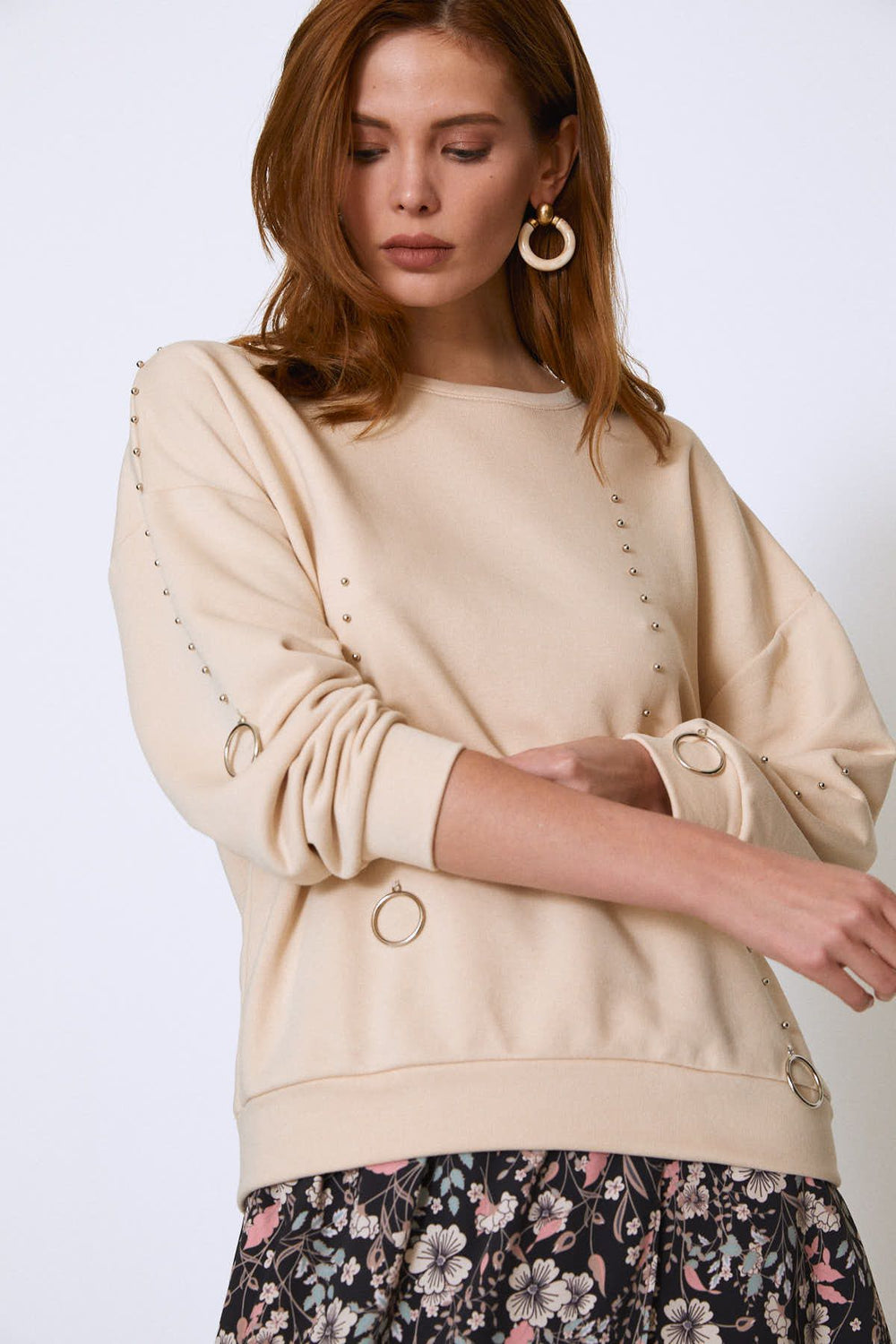 Trocked Sweatshirt Beige