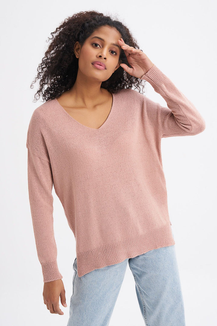 V Neck Knitwear Powder