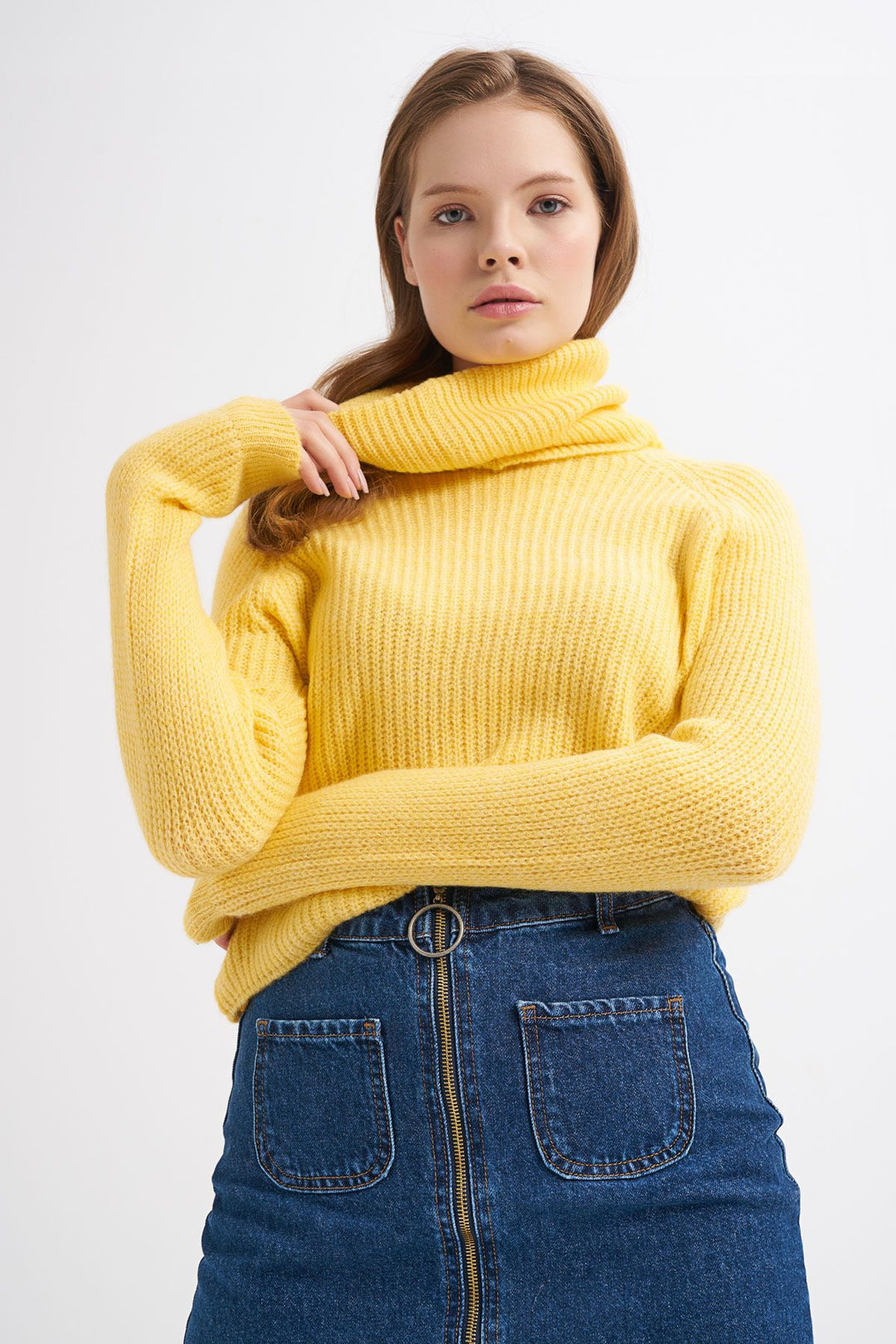 Turtleneck Thessaloniki Knitted Sweater Yellow