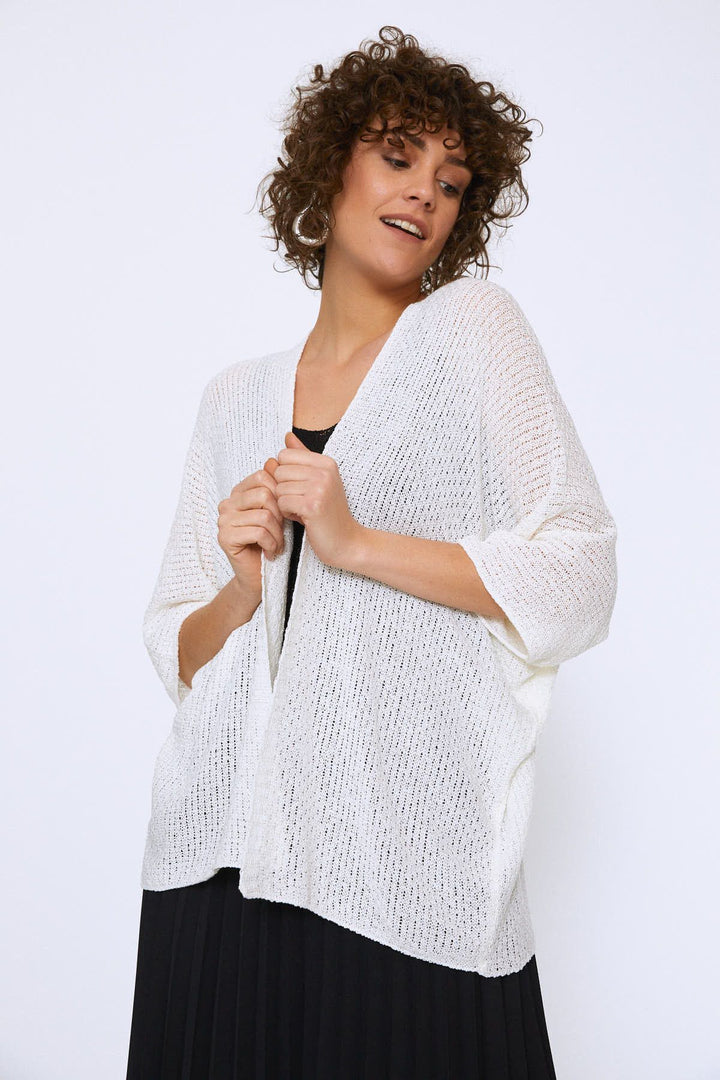 Loose Knitwear Cardigan Ecru