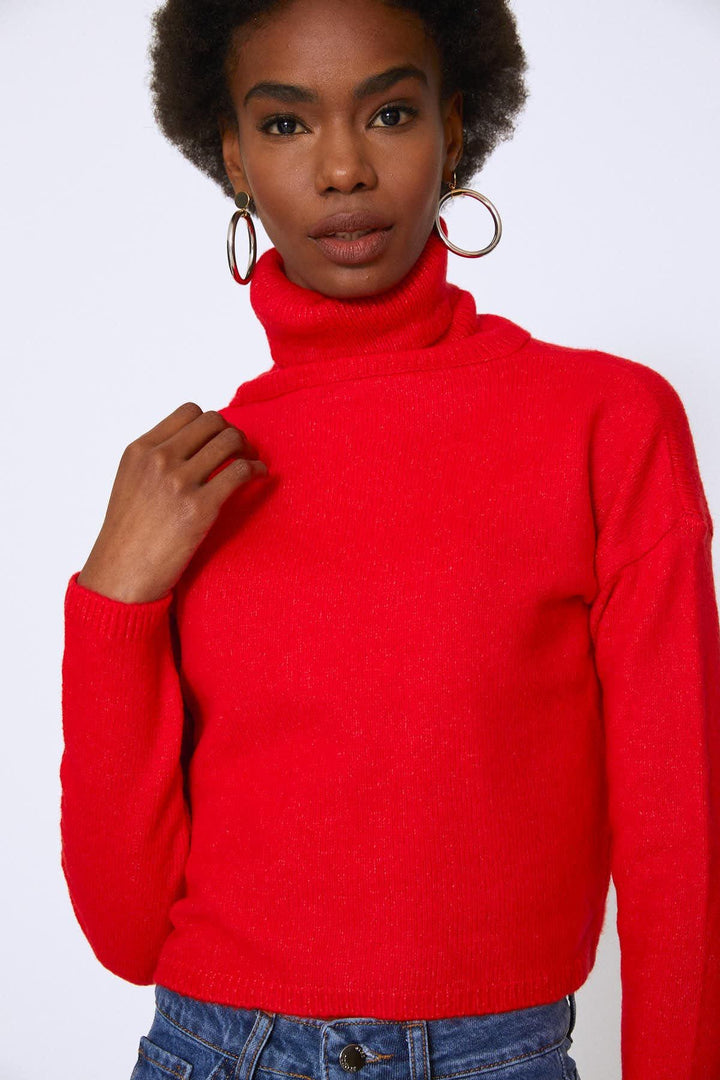 Turtleneck Sweater Red