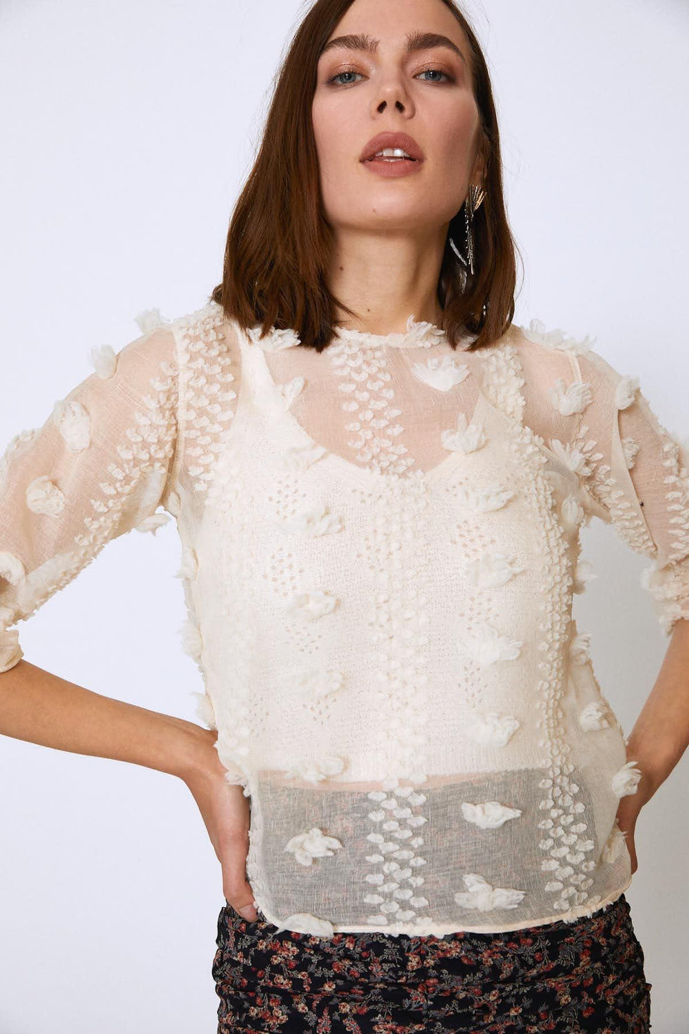 Lace Blouse Beige