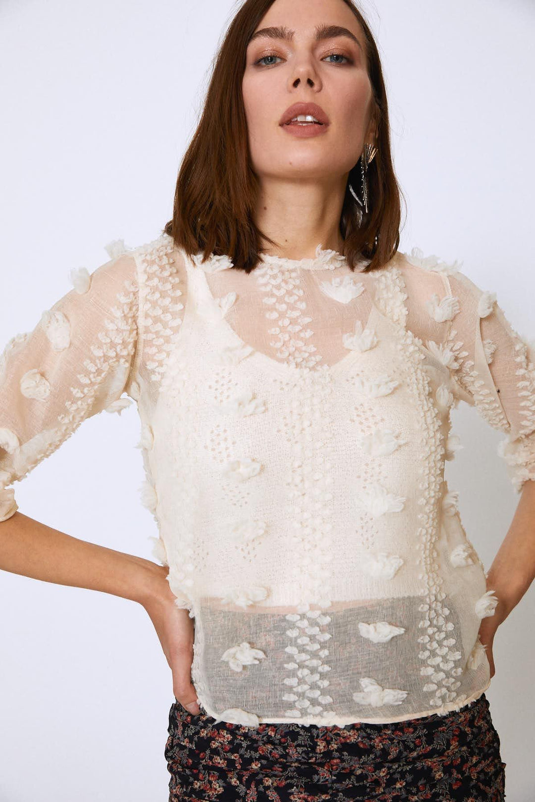 Lace Blouse Beige