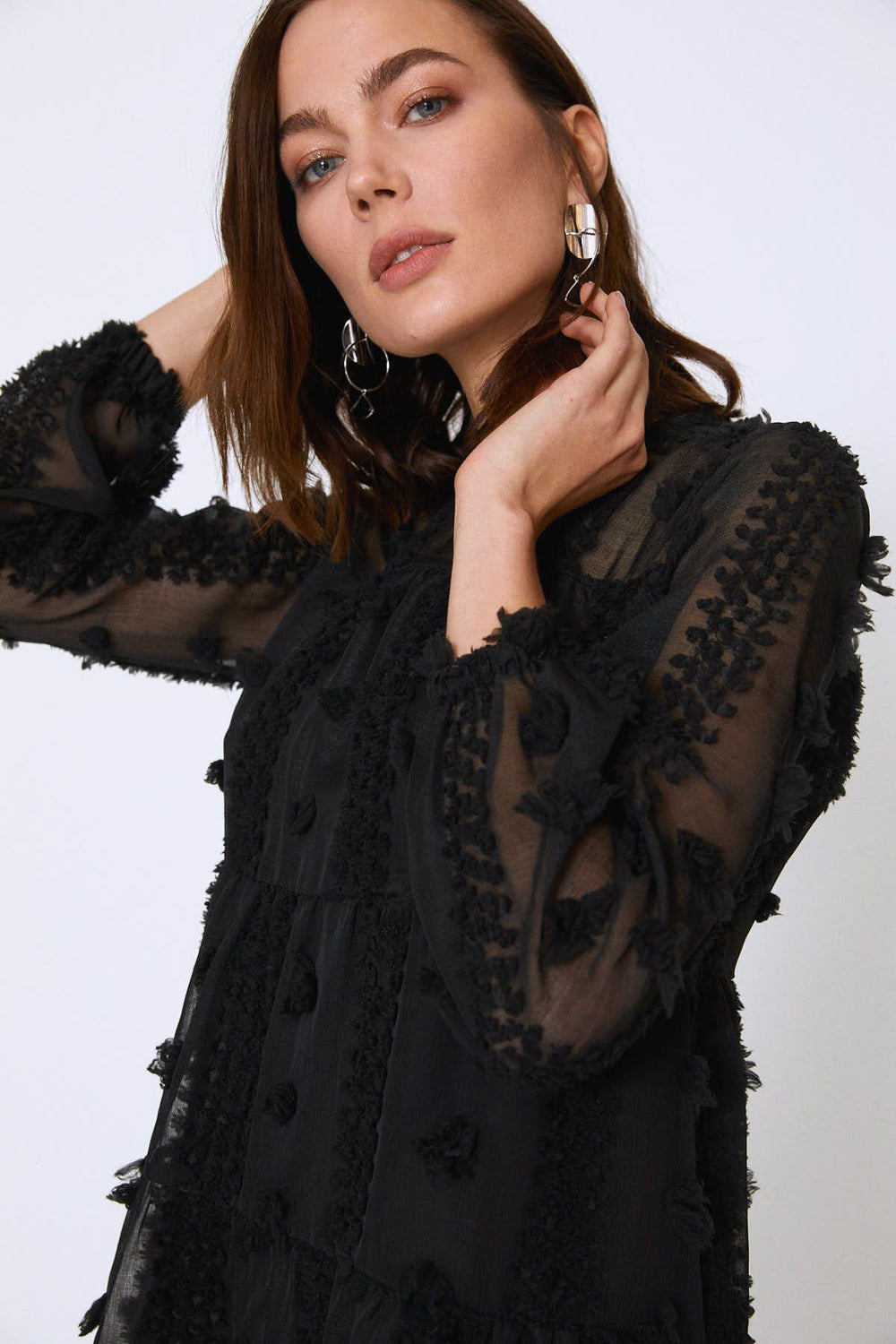 Lace Mini Dress Black