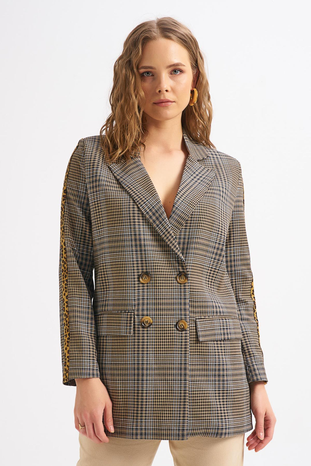 Stripe Detailed Striped Blazer Jacket Black