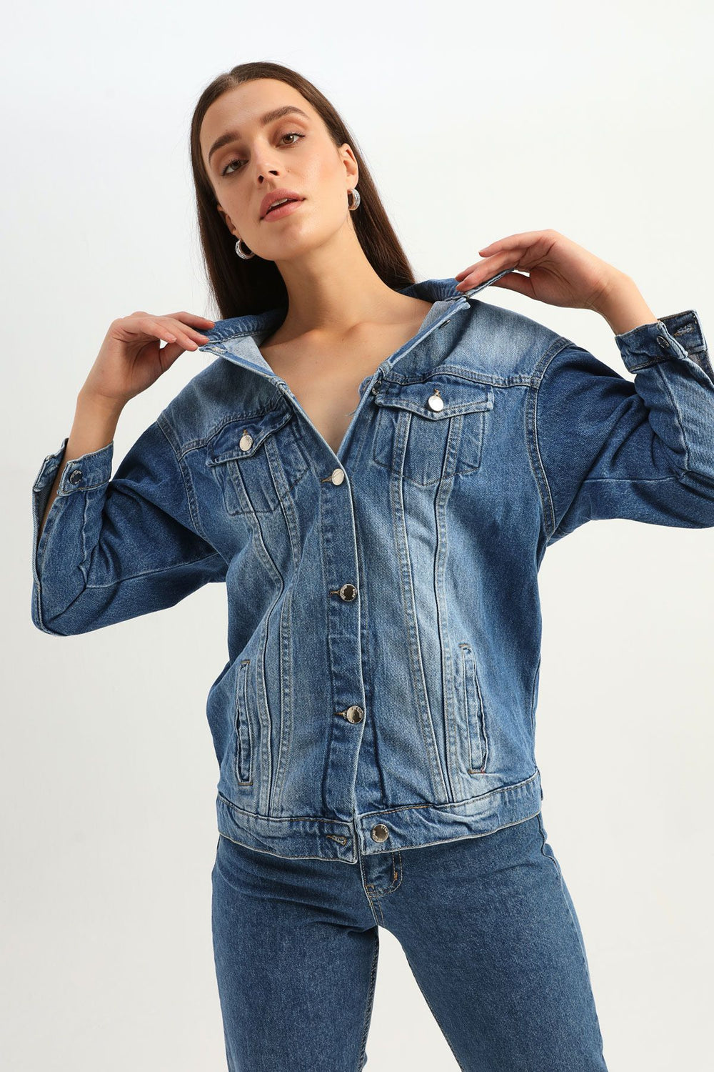 Boyfriend Denim Jacket Dark Blue